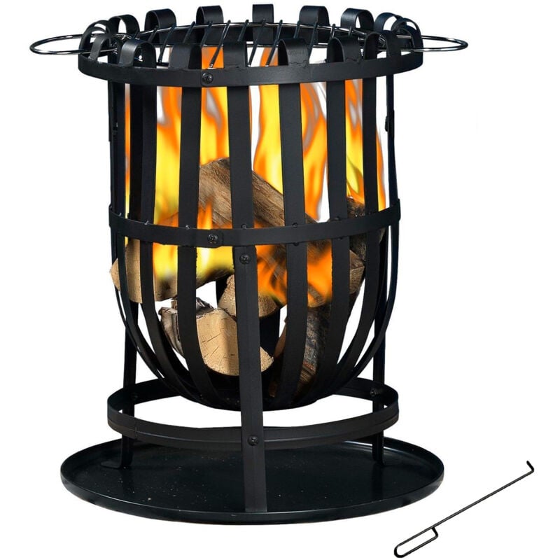 foto del prodotto braciere in acciaio uso esterno 2 in 1 con funzione berbecue fal kekai dana 40x56 cm griglia, attizzatoio, raccogli cenere