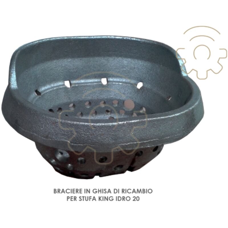 foto del prodotto braciere in ghisa di ricambio per stufa a pellet king idro 20 dimensioni 14x17x10 cm
