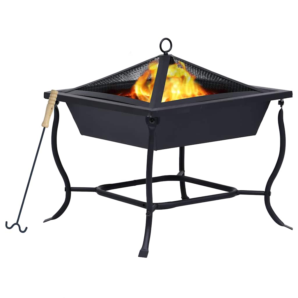 foto del prodotto braciere nero 42x42x45 cm in acciaio cod mxl 72940