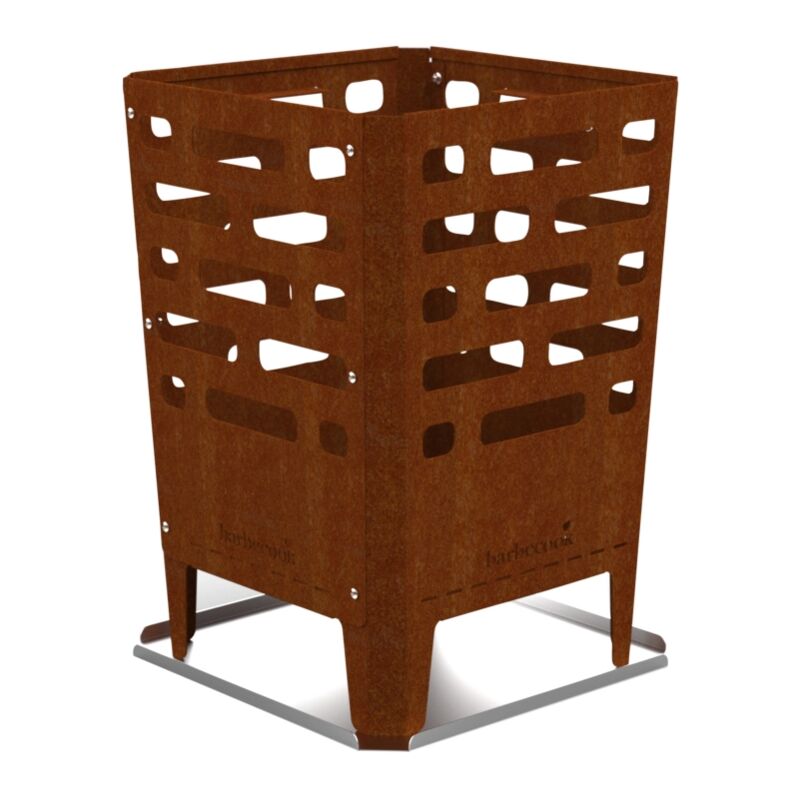 foto del prodotto braciere per legna barbecook jill in acciaio corten, 38x38 cm