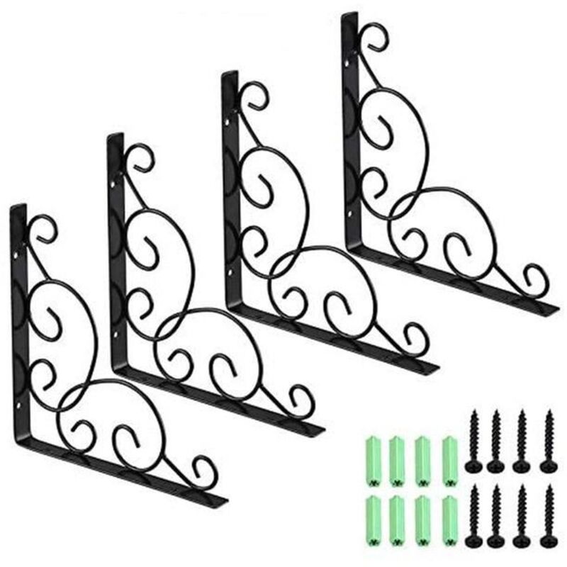 foto del prodotto bracket bracket,4pcs metal wall mounted shelf bracket wrought iron triangular shelf bracket bracket for bathroom,kitchen