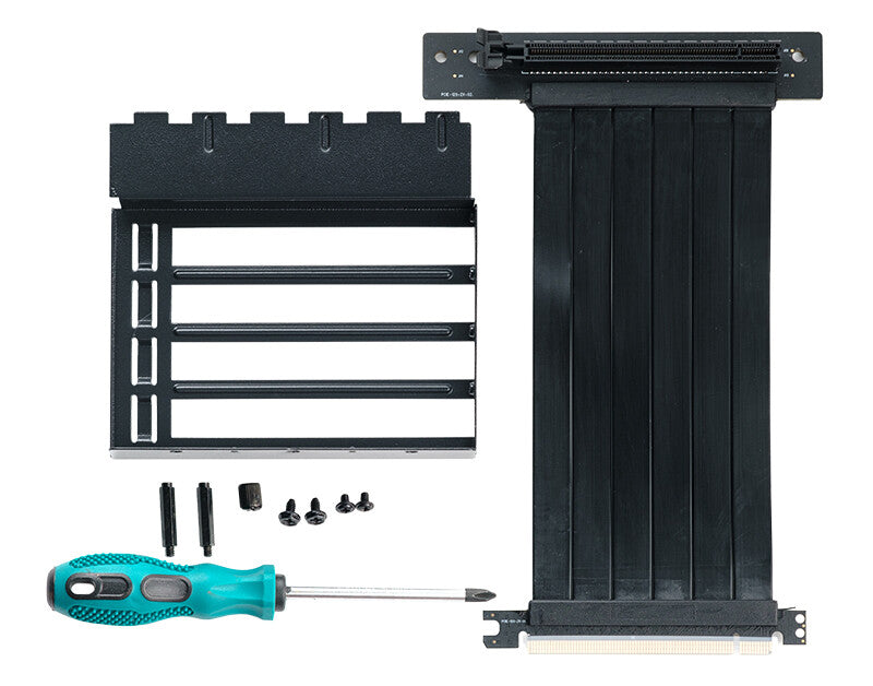 foto del prodotto bracket pci verticale + estensione cavo per posizionamento vga verticale su case vertibra e majes