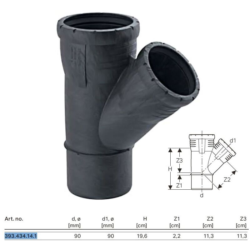 foto del prodotto braga 45° geberit silent-pro ø90 mm 393.434.14.1
