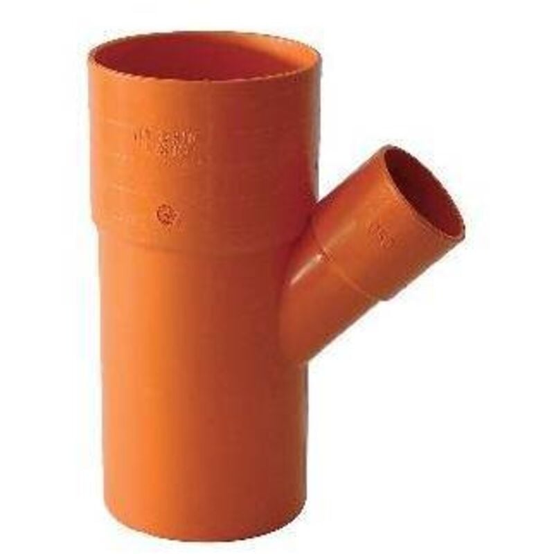 foto del prodotto braga derivazione 45 pvc ridotta rosso arancio acqua, fogna 100/50 mm