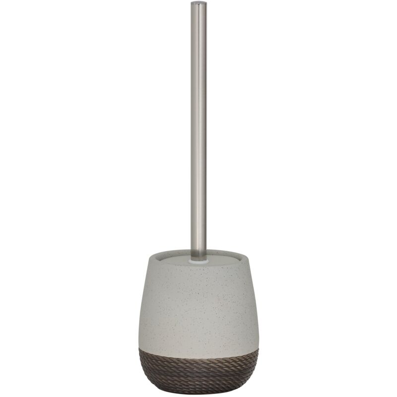 foto del prodotto braid scopino e portascopino da wc, ceramica, grigio chiaro, 11,5 x 11,5 x 26 cm sealskin