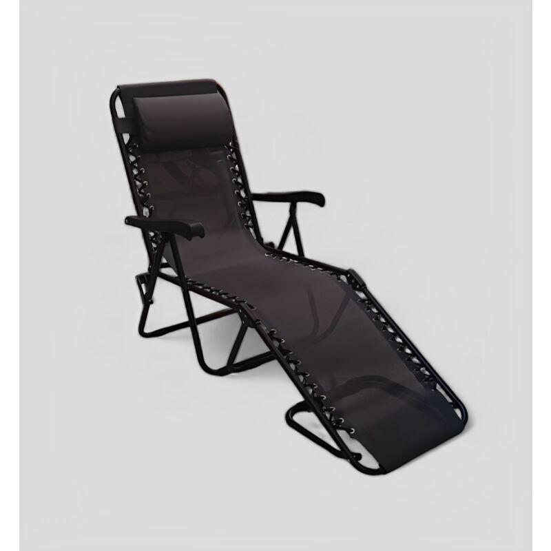 foto del prodotto brandina lounger pieghevole nero e textilene antracite