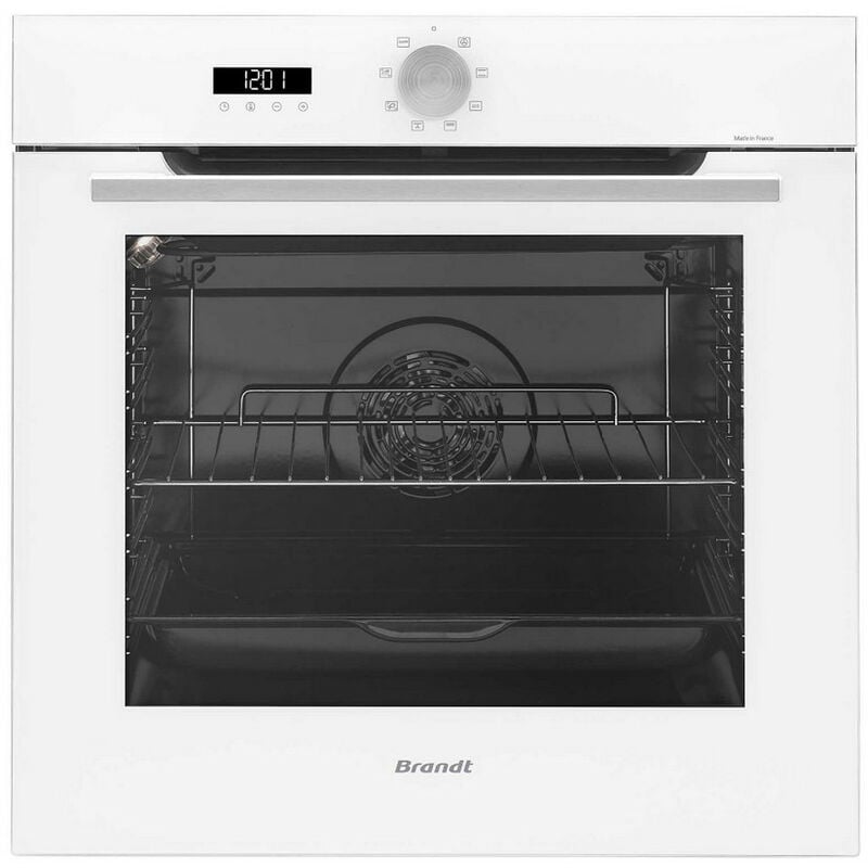 foto del prodotto brandt forno multifunzione da incasso 73l 60cm a pirolisi bianco bop7534w