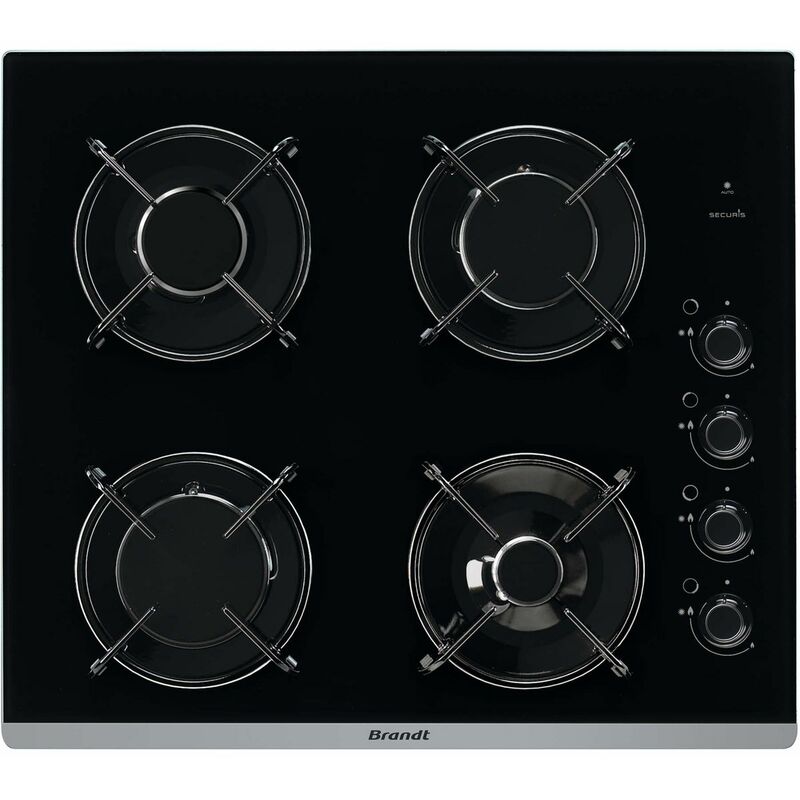 foto del prodotto brandt piano cottura a gas 58cm 4 fuochi 7700w nero bpg6413b