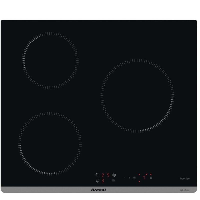 foto del prodotto brandt piano cottura a induzione 60 cm 3 fuochi 7400 w nero bpi1631ub