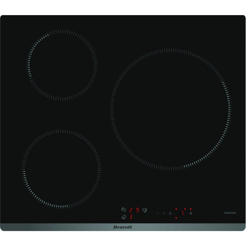 foto del prodotto brandt piano cottura a induzione 60cm 3 fuochi 7200w nero bpi6314b