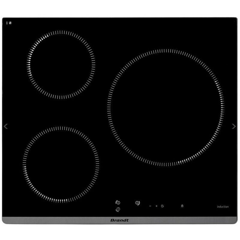 foto del prodotto brandt piano cottura a induzione 60cm 3 fuochi 7200w nero bpi6315b