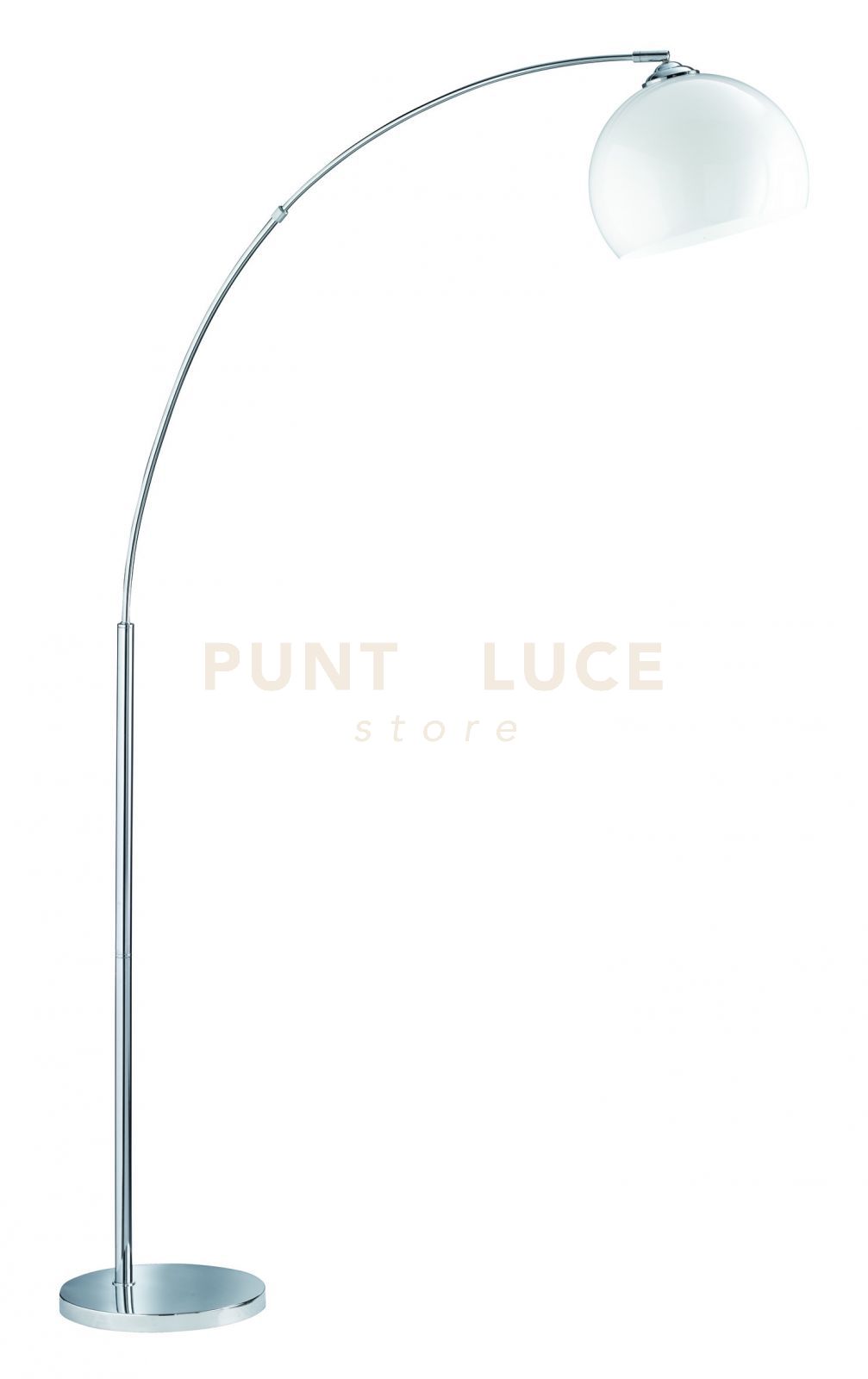 foto del prodotto brasilia piantana arco cromo diffusore bianco h.180cm 1 luce attaco e27