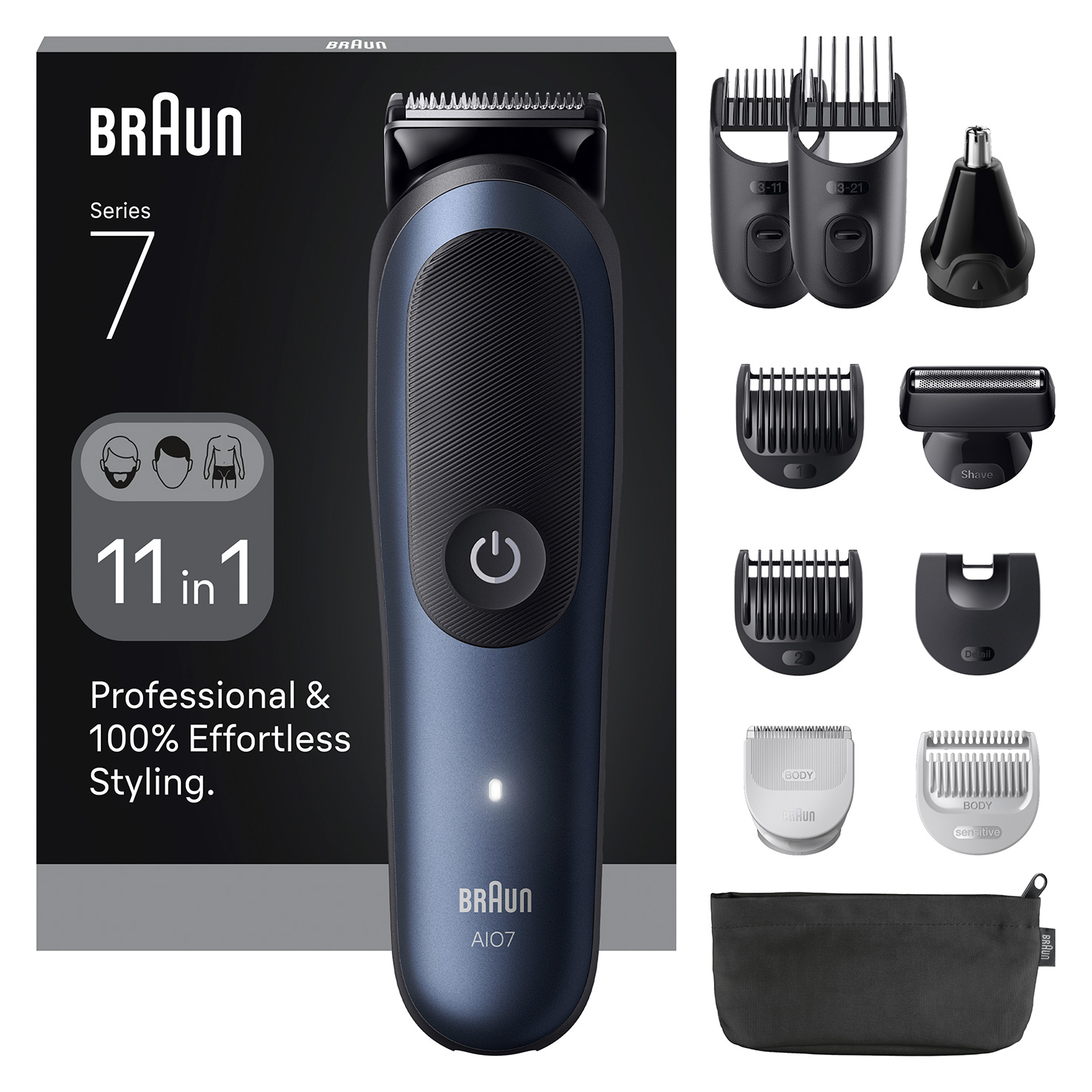 foto del prodotto braun aio7540 nero, blu 14 ioni di litio
