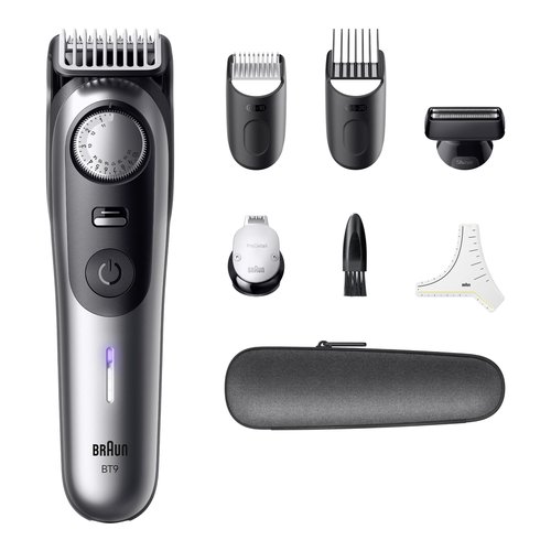 foto del prodotto braun beardtrimmer 9 bt9520 regolabarba batteria 52 2 cm bagnato e secco nero, grigio