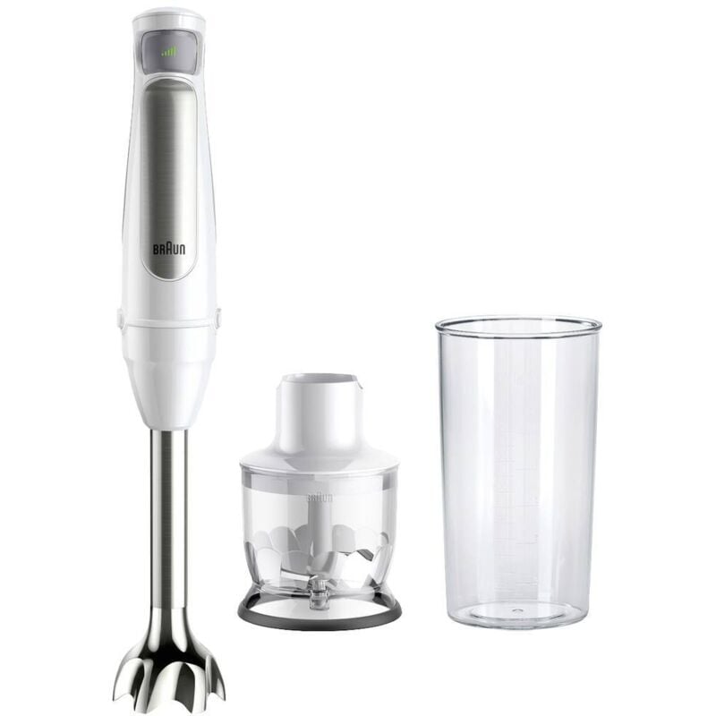 foto del prodotto braun mq7020 wh frullatore ad immersione 1000 w senza bpa, regolatore di velocit , con shaker bianco, argento