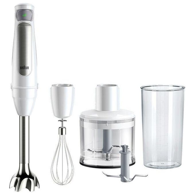 foto del prodotto braun multiquick 7 mq7035i 1000w frullatore immersione tecnologia splash control 600ml frusta tritatutto 500ml lama ghiaccio bianco