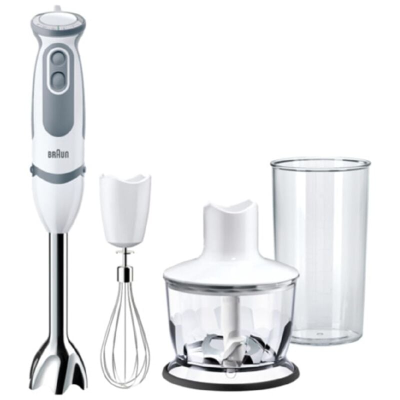 foto del prodotto braun multiquick5 vario mq5235wh, 5 anni di assistenza, frullatore, 21 velocit , dotato di tritatutto da 500ml, frusta e bicchiere da 600ml,