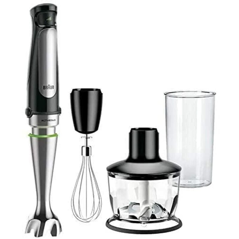 foto del prodotto braun multiquick7 mq7035x 5 anni di assistenza, minipimer frullatore immersione, dotazione frusta a filo, tritatutto da 500ml, bicchiere graduato