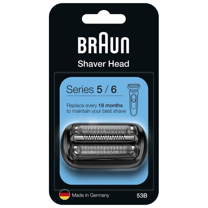 foto del prodotto braun series 5 53b testina di ricambio per rasoio elettrico uomo compatibile con i rasoi series 5 e series 6 nero