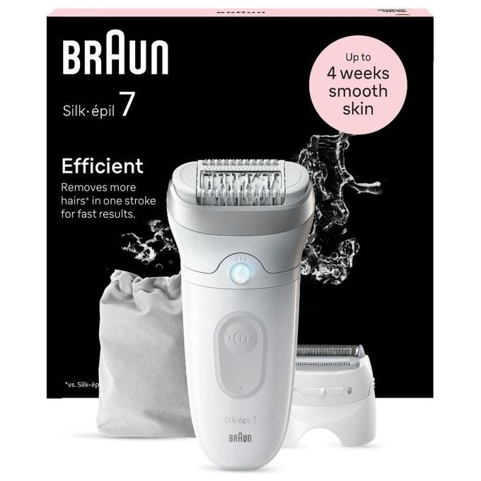foto del prodotto braun silk epil 7 epilatore elettrico 40 pinze 5 accessori wet and dry luce smart