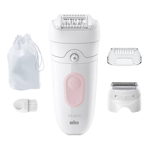 foto del prodotto braun silk pil 5 5 030, epilatore elettrico donna, per una epilazione semplice, bianco rosa