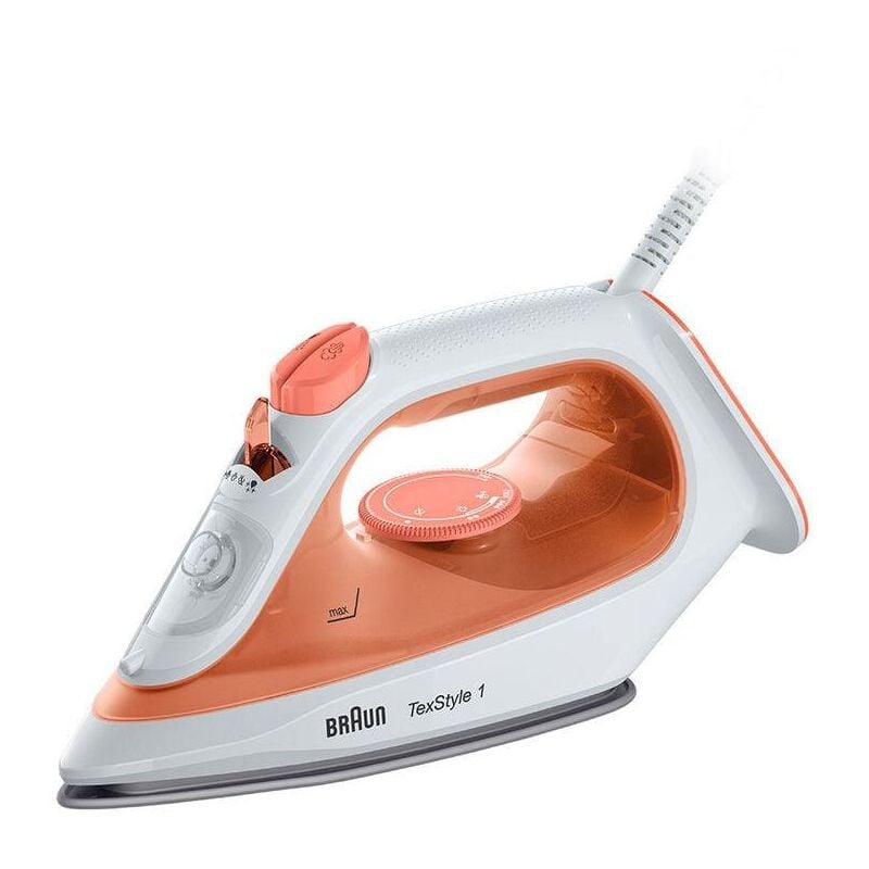 foto del prodotto braun texstyle 1 si 1009 ferro a vapore piastra antiaderente 1900 w arancione bianco
