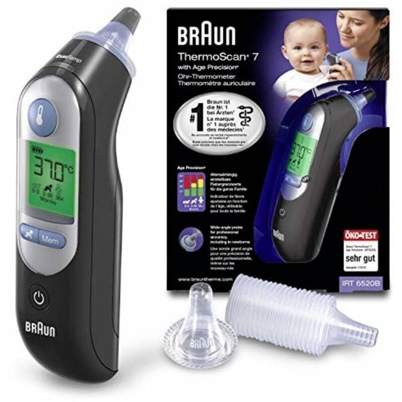 foto del prodotto braun thermoscan 7 termometro a infrarossi puntale di misurazione preriscaldato