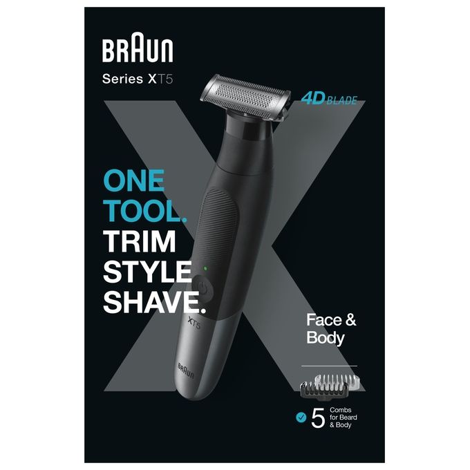 foto del prodotto braun xt5100 serie x rasoio barba 4d blade faceebody nero e grigio