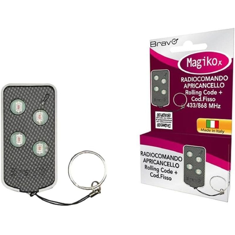 immagine 0 del prodotto bravo telecomando apricancello garage rolling code 4 canali 433 868 mhz 90502178