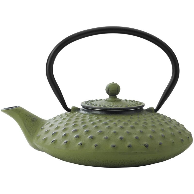 foto del prodotto bredemeijer jing g001gr teiera asiatica in ghisa, capacit 0,8 litri, motivo a bolle in rilievo, colore verde