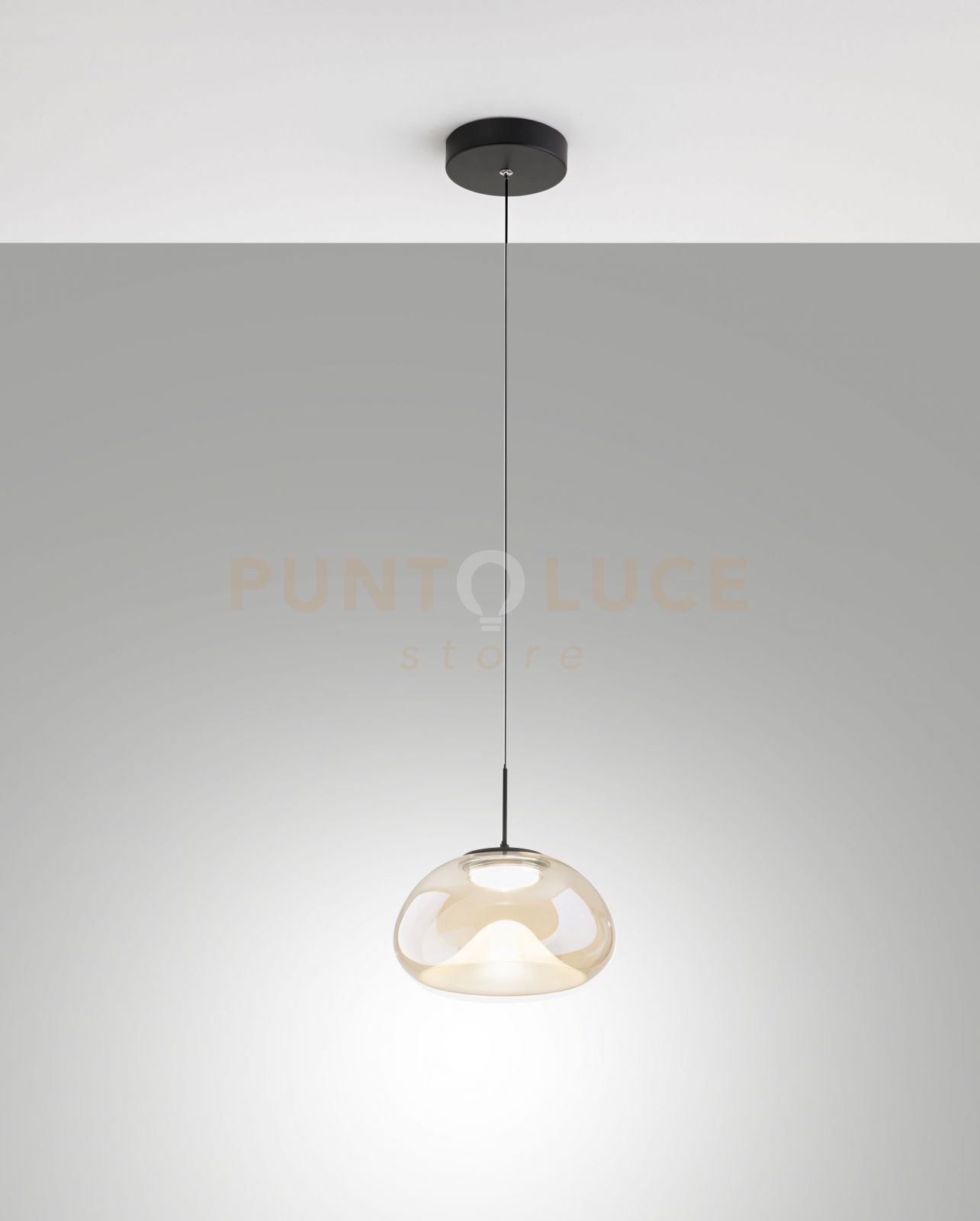 foto del prodotto brena sospensione cognac 1 luce a led cct 2700k 3000k 4000k 10w 1080 lm dimmerabile a step