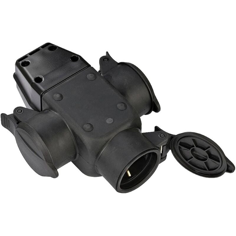 foto del prodotto brennenstuhl 1082120 connettore a 3 vie gomma 230 v nero ip44