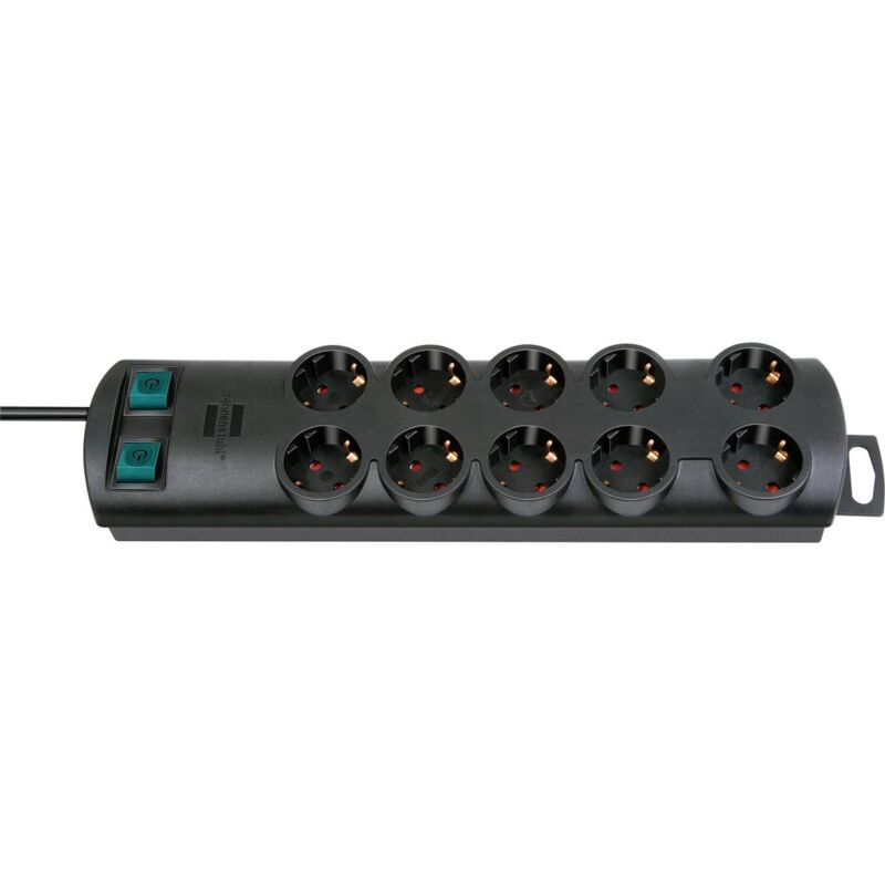 foto del prodotto brennenstuhl 1153300120 multipresa con interruttore 10 scomparti nero schuko 1 pz.