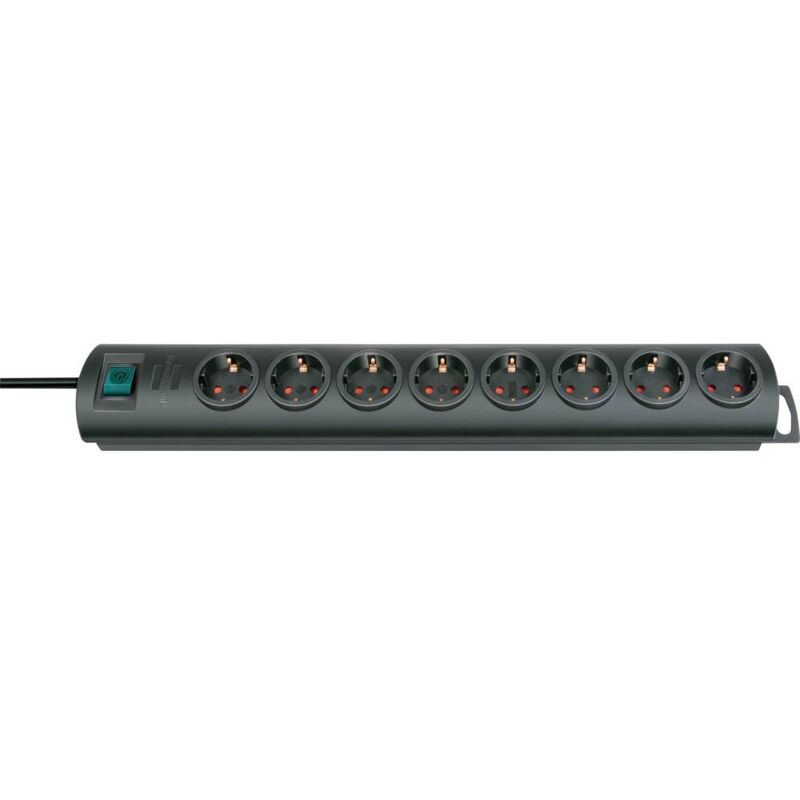 foto del prodotto brennenstuhl 1153300128 multipresa con interruttore 8 scomparti nero schuko 1 pz.