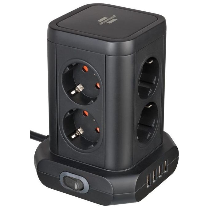 foto del prodotto brennenstuhl 1153560000 prolunghe e multiple 2 m 8 presa(e) ac interno nero