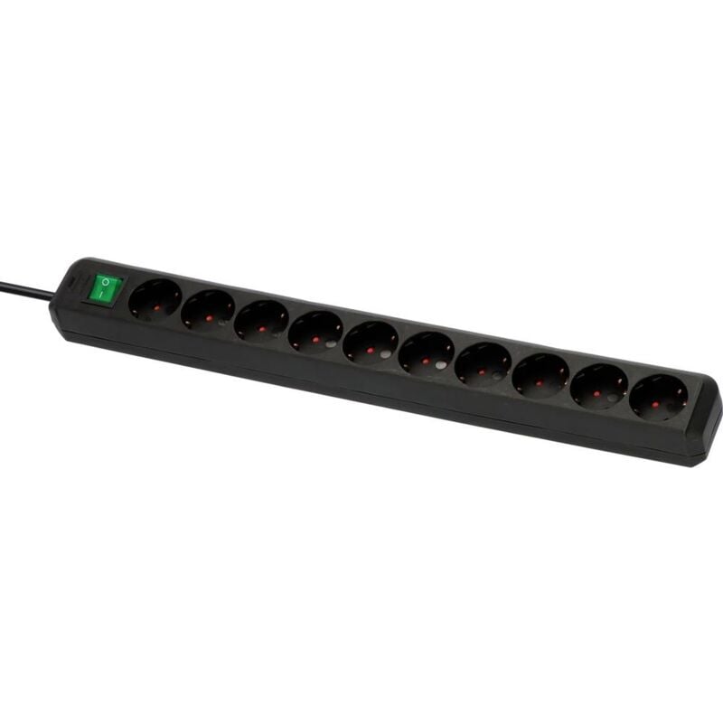 foto del prodotto brennenstuhl 1159300010 multipresa con interruttore 10 scomparti nero schuko 1 pz.