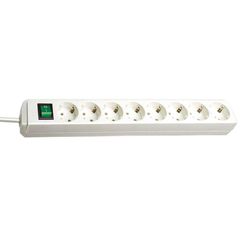 foto del prodotto brennenstuhl 1159320018 multipresa con interruttore 8 scomparti bianco schuko 1 pz.