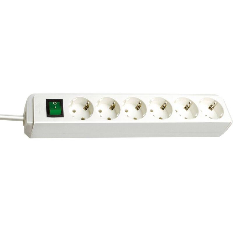 foto del prodotto brennenstuhl 1159520400 multipresa con interruttore 6 scomparti bianco schuko 1 pz.
