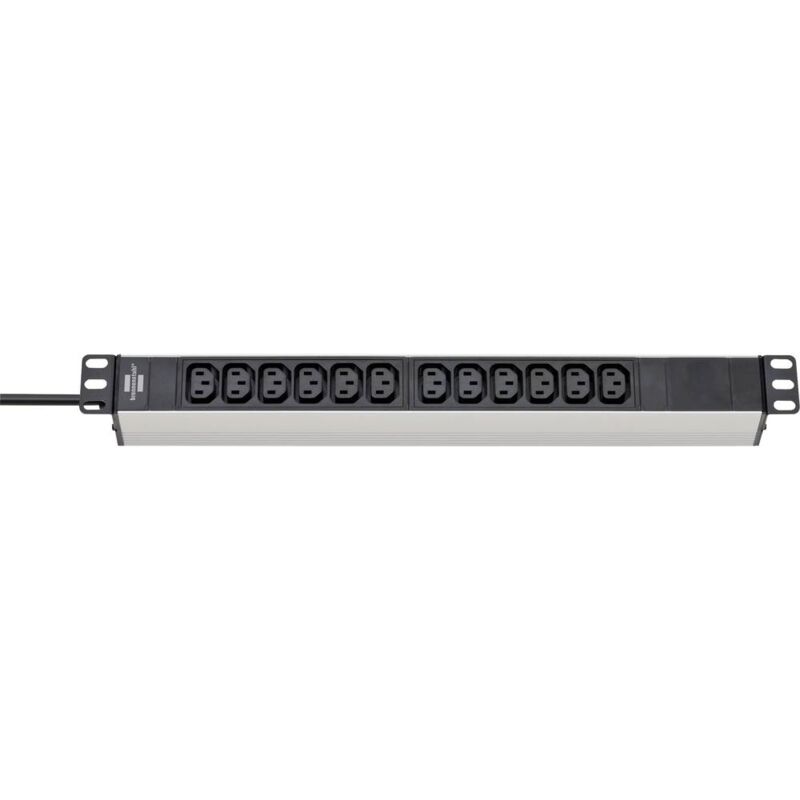 foto del prodotto brennenstuhl 1390007112 multipresa per rack 19 12 scomparti nero, argento connettore iec 1 pz.