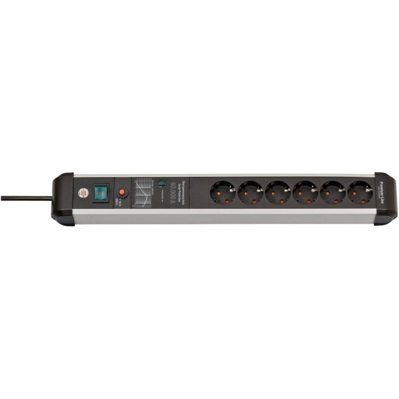 foto del prodotto brennenstuhl 1391010601 multipresa con protezione da sovratensioni argento nero schuko 1 pz.