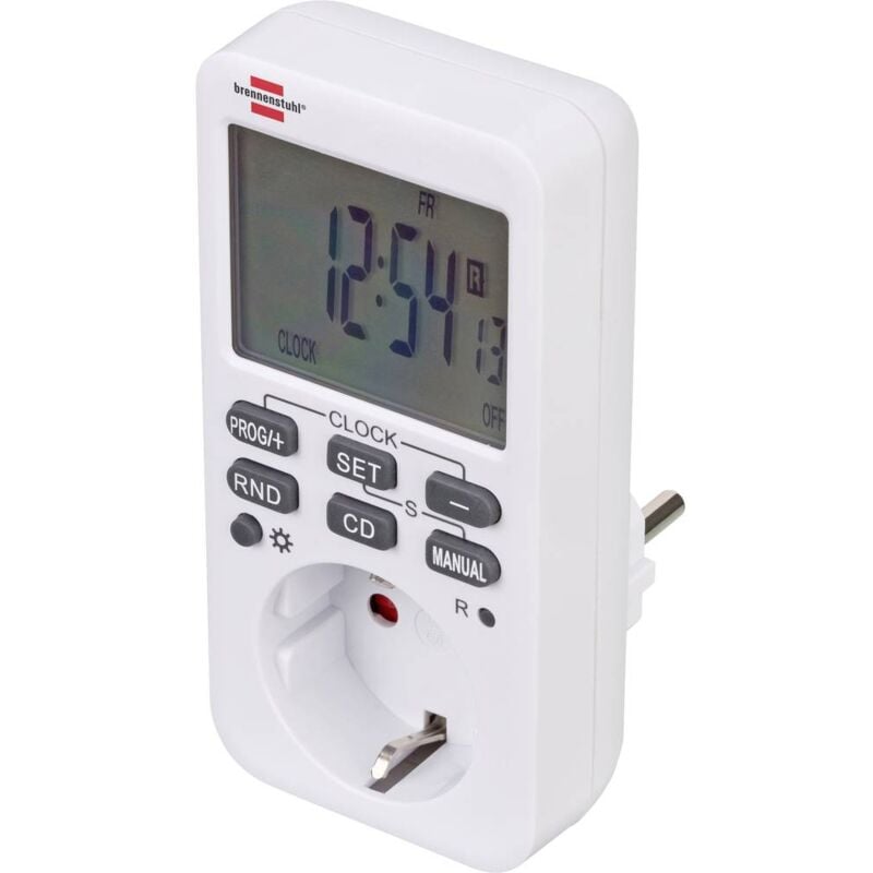 foto del prodotto brennenstuhl 1506320 temporizzatore digitale settimanale 3600 w ip20 funzione di conto alla rovescia, funzionamento con