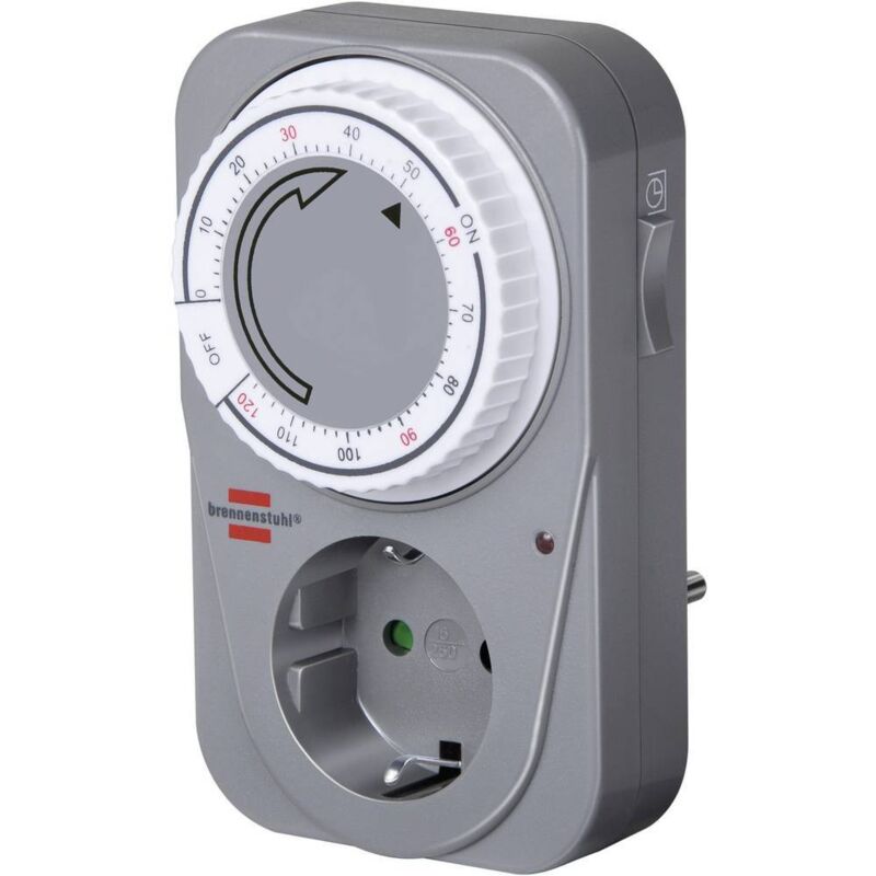foto del prodotto brennenstuhl 1506590 timer a spina analogico giornaliero 1 120 min 3680 w ip20