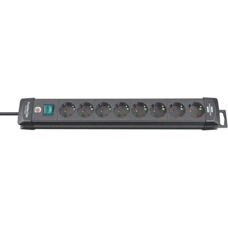 foto del prodotto brennenstuhl 1951180100 multipresa con interruttore 8 scomparti nero schuko 1 pz.