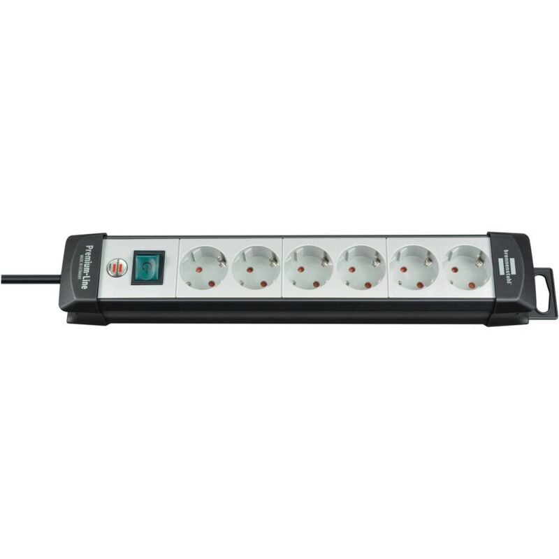foto del prodotto brennenstuhl 1951560100 multipresa con interruttore 6 scomparti nero, bianco schuko 1 pz.