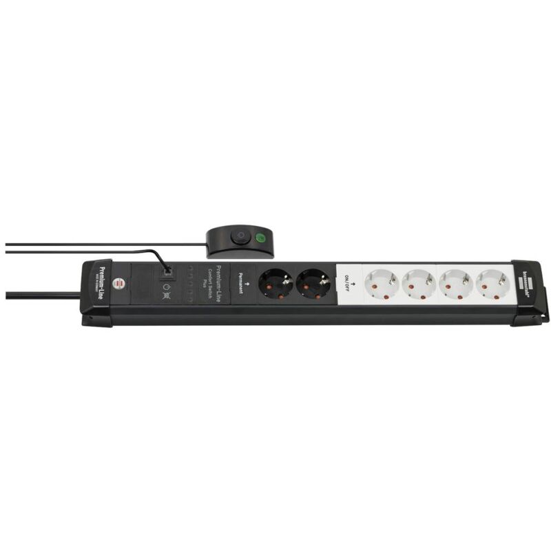 foto del prodotto brennenstuhl 1951560103 multipresa con interruttore 6 scomparti nero bianco 1 pz.