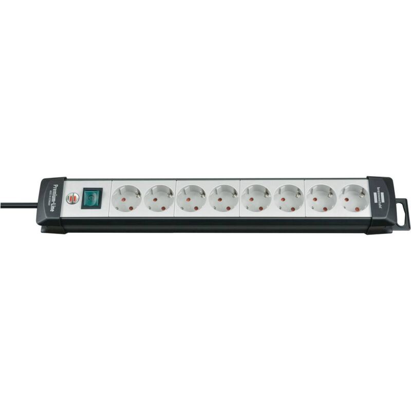 foto del prodotto brennenstuhl 1951580100 multipresa con interruttore 8 scomparti nero, bianco schuko 1 pz.