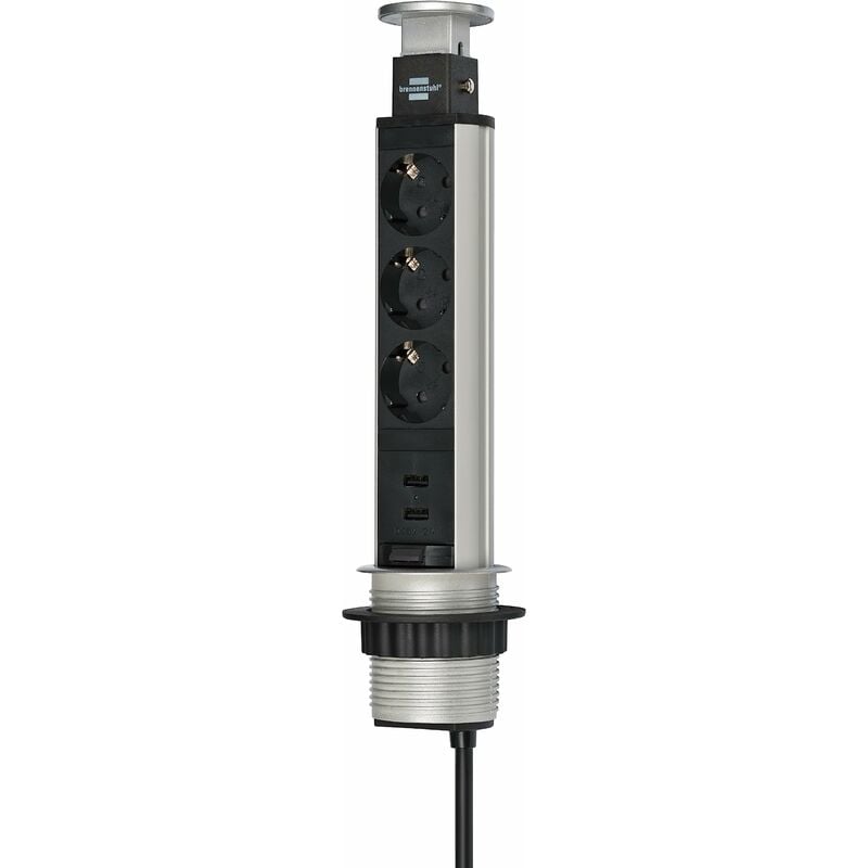 immagine 0 del prodotto brennenstuhl a1945551801396200013 1396200013 base m ltiple retr ctil para mesas tower power con puertos usb, 3600 w, 250 v, multicolor, 2 m
