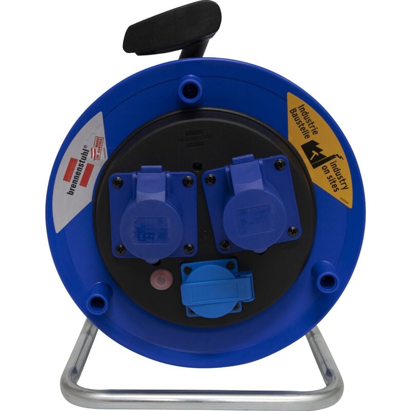 foto del prodotto brennenstuhl avvolgicavo professionale senza cavo 1 presa schuko e 2 prese cee 3 poli 230v 16a autochiudenti serie garant st cee2 ip44