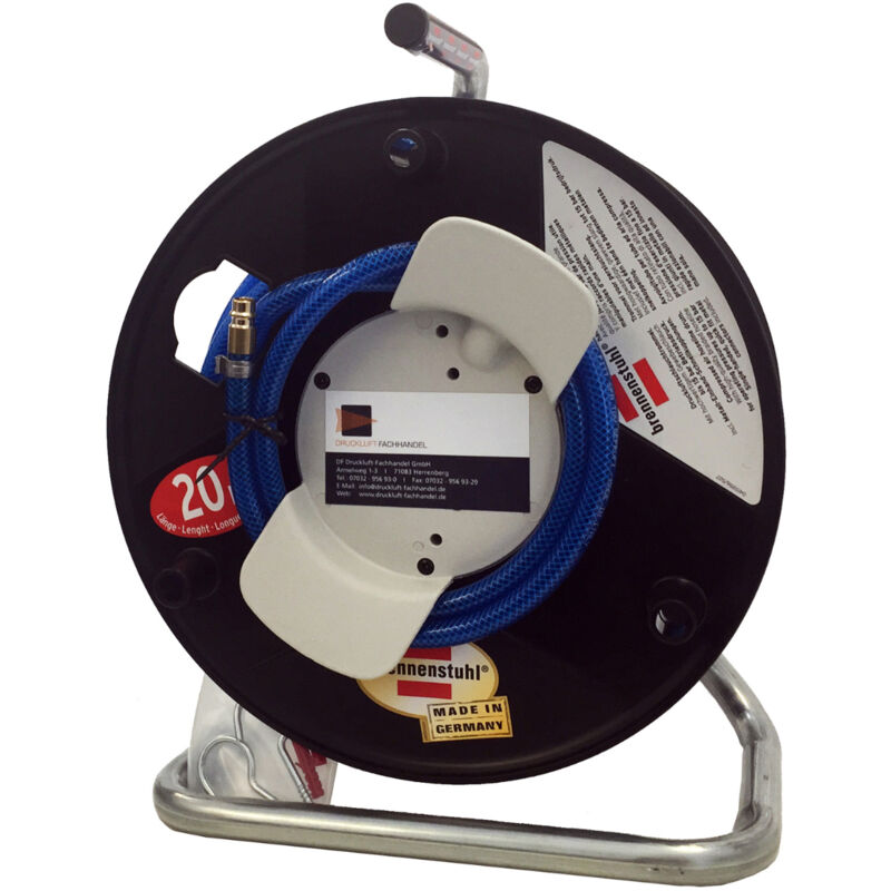 foto del prodotto brennenstuhl avvolgitubo con 20 metri di tubo in tessuto pvc made in germany