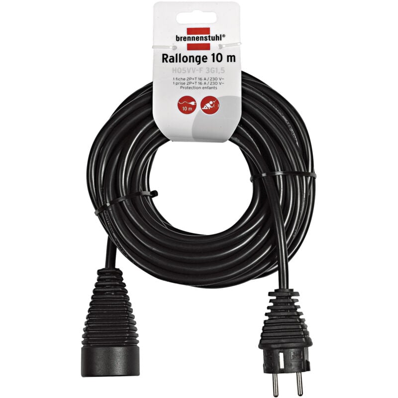 foto del prodotto brennenstuhl cavo di prolunga per interni ip20 nero 10 m h05vv f 3g1,5